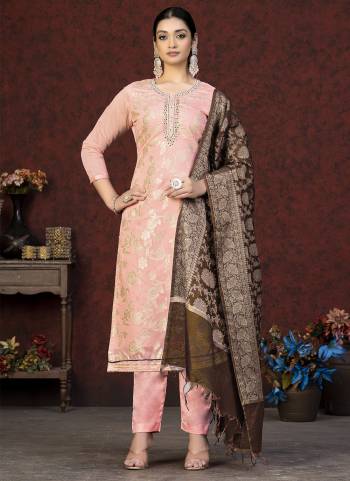 Grab These Salwar Suit in Fine Colored Pair With Bottom And Dupatta.These Top Are Banarasi Silk And Dupatta Are Fabricated On Banarasi Silk Pair With Santoon Bottom.Its Beautified With Wevon Jacquard Designer.