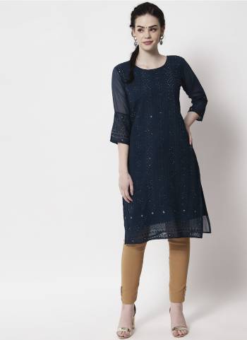 Attrective Looking These Beautiful Looking Readymade Long Kurti.These Kurti is Fabricated On Georgette.Its Beautified With Designer Thread,Sequance Embroidery Work.