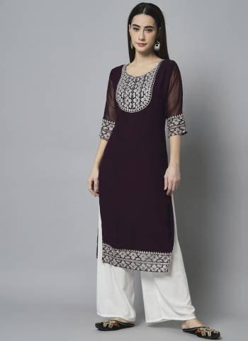 Attrective Looking These Beautiful Looking Readymade Long Kurti.These Kurti is Fabricated On Georgette With Crepe Inner.Its Beautified With Designer Embroidery Work.