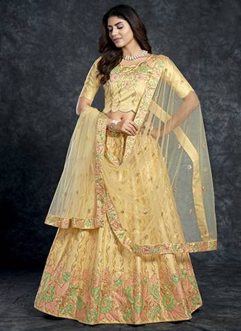 For A Designer Look,Grab These Lehenga Choli in Fine Colored.These Lehenga And Choli Are Fabricated On Italian Silk Pair With Butterfly Net Dupatta.Its Beautified With Designer Thread, Sequance Embroidery,Diamond Work.