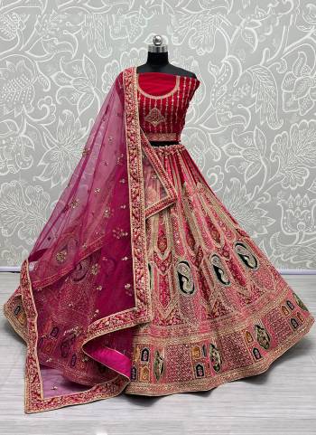 For A Designer Look,Grab These Lehenga Choli With 2 Dupatta in Fine Colored.These Lehenga And Choli Are Velvet And Dupatta Are Fabricated On Soft Net Pair.Its Beautified With Designer Patch Work, Fancy Multy Thread Embroidery,Zarkan Diamond Work.