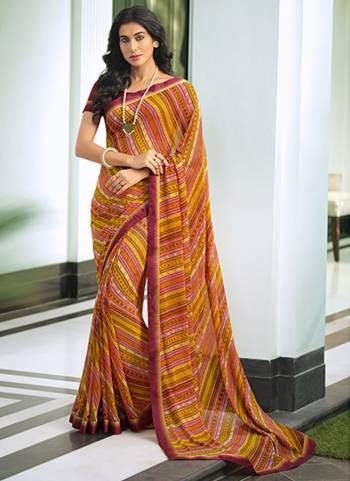 Garb These Party Wear Saree in Fine Colored.These Saree Are Georgette And Blouse is Fabricated On Malai Silk.Its Beautified With Designer Printed With Work Lace Border.