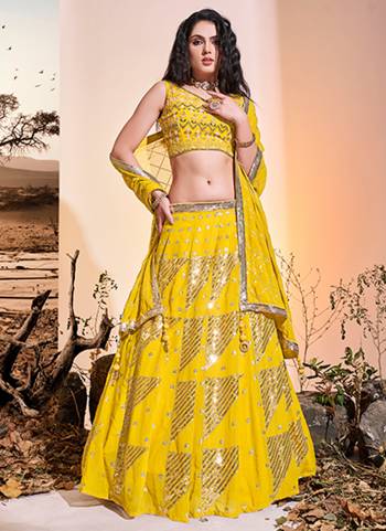 For A Designer Look,Grab These Lehenga Choli in Fine Colored.These Lehenga And Blouse Are Fabricated On Georgette Pair With Georgette Dupatta.Its Beautified With Sequance Embroidery,Hand Work.