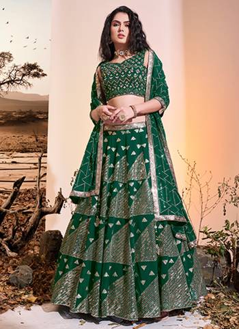 For A Designer Look,Grab These Lehenga Choli in Fine Colored.These Lehenga And Blouse Are Fabricated On Georgette Pair With Georgette Dupatta.Its Beautified With Sequance Embroidery,Hand Work.