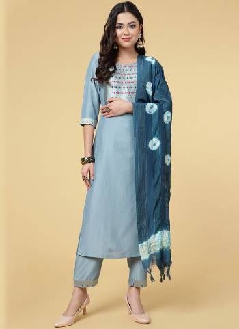 Grab These Beautiful Looking Readymade Suits.These Top And Bottom Are Chinon And Dupatta is Fabricated On Chanderi.Its Beautified With Wevon Designer.