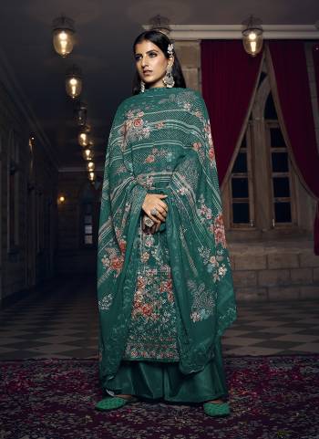 Attrective Looking These Plazzo Suit in Fine Colored Pair With Bottom And Dupatta.These Top And Dupatta Are Fabricated On Georgette Pair With Santoon Bottom.Its Beautified With Santoon Inner.Its Beautified With Designer Digital Printed With Heavy Embroidery Work.