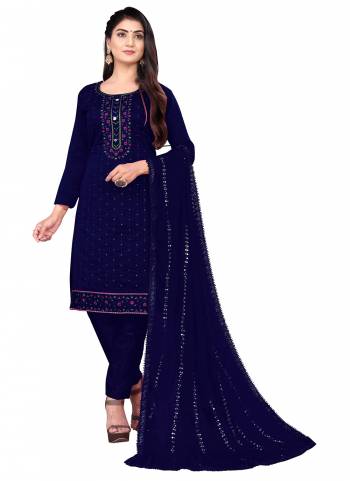 Grab These Suit in Fine Colored Pair With Bottom And Dupatta.These Top Are Chanderi Cotton And Dupatta Are Fabricated On Chinon Pair With Santoon Bottom.Its Beautified With Santoon Bottom.Its Beautified With Designer Embroidery Work.