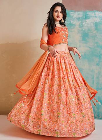 For A Designer Look,Grab These Lehenga Choli in Fine Colored.These Lehenga Are Chinon And Blouse Are Fabricated On Art Silk Pair With Georgette Dupatta.Its Beautified With Hand Embroidery Work With Printed.