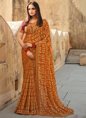 Garb These Party Wear Saree in Fine Colored.These Saree Are Moss Chiffon And Blouse is Fabricated On Banglori.Its Beautified With Designer Printed With Work Lace Border.