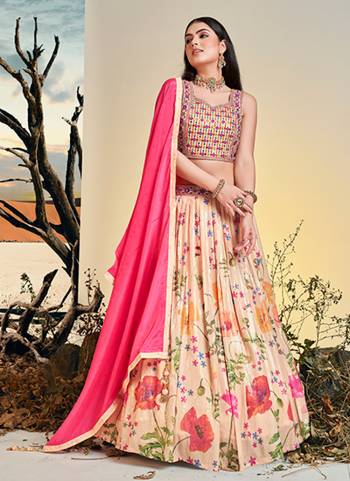 For A Designer Look,Grab These Lehenga Choli in Fine Colored.These Lehenga Are Chinon And Blouse Are Fabricated On Art Silk Pair With Soft Net Dupatta.Its Beautified With Sequance Embroidery Work With Printed.