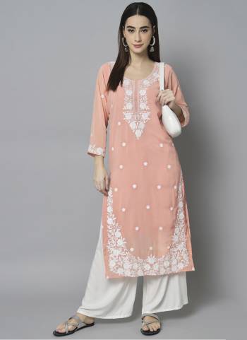 Attrective These Beautiful Looking Readymade Long Kurti.These Kurti is Fabricated On Georgette.Its Beautified With Designer Lakhnowi Thread Embroidery Work.