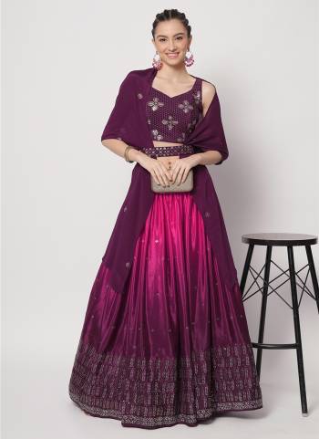 A Designer Look,Grab These Lehenga Choli in Fine Colored.These Lehenga And Blouse And Dupatta Are Fabricated On Chinon Silk.Its Beautified With Thread,Sequance Embroidery With Mukesh Work.