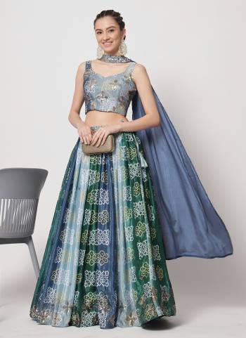 A Designer Look,Grab These Lehenga Choli in Fine Colored.These Lehenga And Blouse And Dupatta Are Fabricated On Chinon Silk.Its Beautified With Printed,Thread,Sequance Embroidery Work.