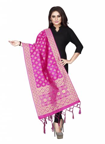 Grab These Beautiful Colored Dupatta.These Dupatta is Fabricated On Banarasi Silk.Its Beautified With Wevon Jacquard Designer.