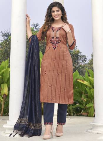 Grab These Beautiful Looking Readymade Suits.These Top And Bottom is Fabricated On Rayon And Dupatta Are Fancy.Its Beautified With Wevon Dobby Designer With Embroidery Work.