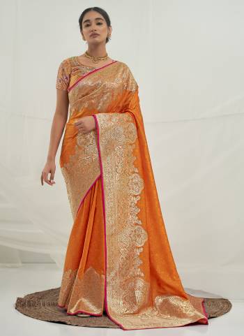 Garb These Party Wear Saree in Fine Colored.These Saree And Blouse is Fabricated On Banarasi Silk Pair.Its Beautified With Weavon Designer With Heavy Swarovski Work.