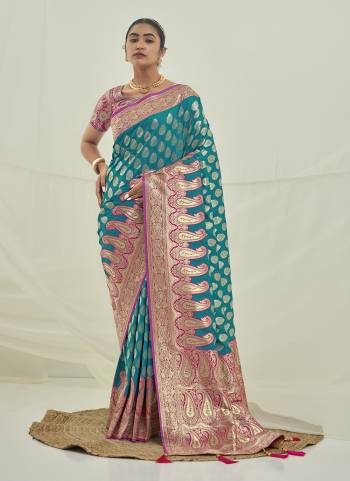 Garb These Party Wear Saree in Fine Colored.These Saree And Blouse is Fabricated On Banarasi Silk Pair.Its Beautified With Weavon Designer With Heavy Swarovski Work.