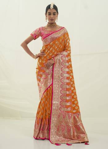 Garb These Party Wear Saree in Fine Colored.These Saree And Blouse is Fabricated On Banarasi Silk Pair.Its Beautified With Weavon Designer With Heavy Swarovski Work.