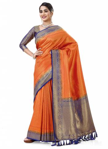 Grab These Saree in Fine Colored Pair With Blouse.These Saree and Blouse Are Fabricated On Kanjivaram Silk.Its Beautified With Wevon Jari Designer.