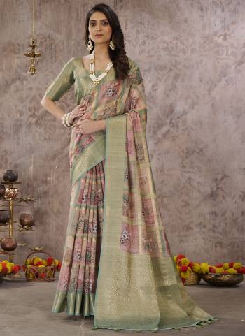 Grab These Saree in Fine Dusty Colored Pair With Blouse.These Saree and Blouse Are Fabricated On Sponge Cotton.Its Beautified With Wevon Jari Designer With Digital Printed.