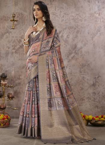 Grab These Saree in Fine Dusty Colored Pair With Blouse.These Saree and Blouse Are Fabricated On Sponge Cotton.Its Beautified With Wevon Jari Designer With Digital Printed.