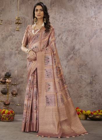 Grab These Saree in Fine Dusty Colored Pair With Blouse.These Saree and Blouse Are Fabricated On Sponge Cotton.Its Beautified With Wevon Jari Designer With Digital Printed.