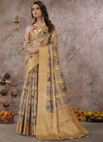 Grab These Saree in Fine Dusty Colored Pair With Blouse.These Saree and Blouse Are Fabricated On Sponge Cotton.Its Beautified With Wevon Jari Designer With Digital Printed.