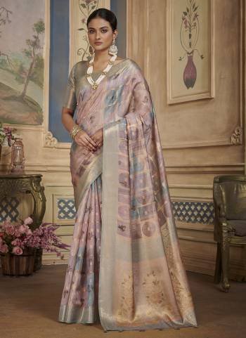 Attrective These Saree in Fine Dusty Colored Pair With Blouse.These Saree and Blouse Are Fabricated On Kora Silk.Its Beautified With Wevon Jari Designer With Digital Printed.