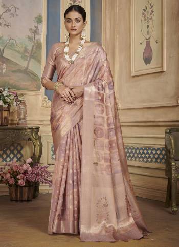 Attrective These Saree in Fine Dusty Colored Pair With Blouse.These Saree and Blouse Are Fabricated On Kora Silk.Its Beautified With Wevon Jari Designer With Digital Printed.