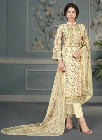 Grab These Suit in Fine Colored Pair With Bottom And Dupatta.These Top Are Bumberg Muslin And Dupatta Are Fabricated On Bemberg Chiffon Pair With Glaze Satin Bottom.Its Beautified With Designer Digital Printed With Hand Work.