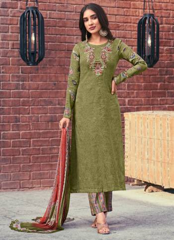 Looking These Suit in Fine Colored Pair With Bottom And Dupatta.These Top Are Cotton Satin And Dupatta Are Fabricated On Cotton Mal Pair With Cambric Cotton Bottom.Its Beautified With Designer Printed With Embroidery Work.