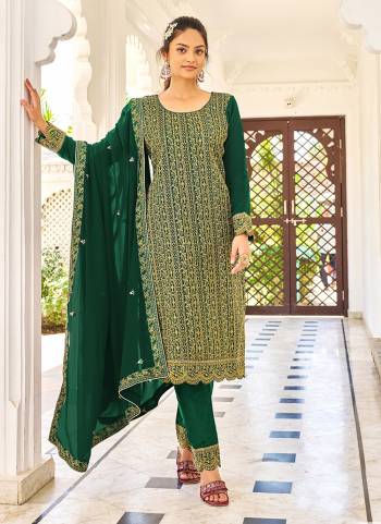 Grab These Suit in Fine Colored Pair With Bottom And Dupatta.These Top And Dupatta Are Fabricated On Blooming Faux Georgette Pair With Dull Santoon Bottom.Its Beautified With Heavy Designer Coading Sequance Embroidery Work.