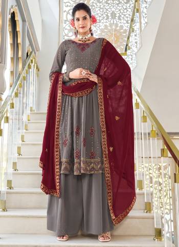 Grab These Beautiful Looking Designer Plazzo Suits.These Top And Bottom is Georgette And Dupatta Is Fabricated On Fancy Fabric.Its Beautified With Designer Thread And Sequance Embroidery Work.