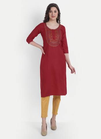 Attrective Looking These Beautiful Looking Readymade Kurti.These Kurti is Fabricated On Ruby Cotton.Its Beautified With Designer Thread Embroidery Work.