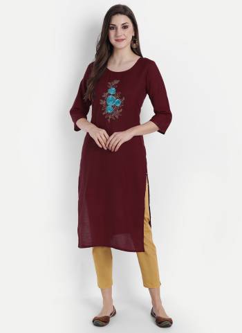 Attrective Looking These Beautiful Looking Readymade Kurti.These Kurti is Fabricated On Ruby Cotton.Its Beautified With Designer Thread Embroidery Work.