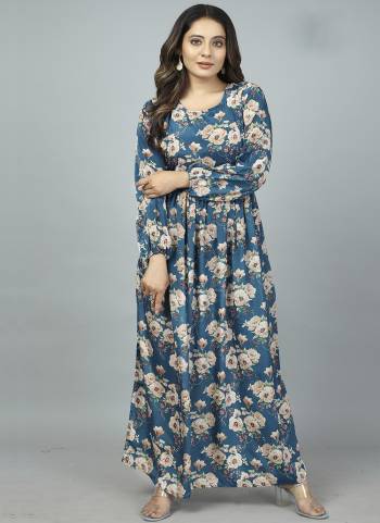 Attrective Looking These Beautiful Looking Readymade Gown .These Gown is Fabricated On Kasturi Silk.Its Beautified With Designer Floral Printed.