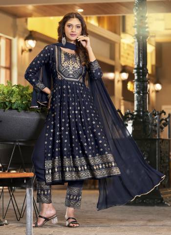 Grab These Beautiful Looking Readymade Suits.These Top And Bottom is Fabricated On Rayon And Dupatta Are Nazmin.Its Beautified With Designer Printed With Embroidery.