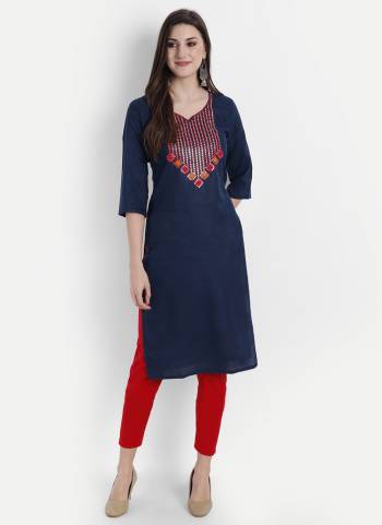 Attrective Looking These Beautiful Looking Readymade Kurti.These Kurti is Fabricated On Ruby Cotton.Its Beautified With Designer Thread,Mirror Embroidery Work.