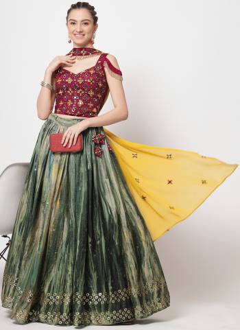 A Designer Look,Grab These Lehenga Choli in Fine Colored.These Lehenga Are Chinon Silk And Blouse Are Georgette And Dupatta Are Fabricated On Georgette.Its Beautified With Printed,Thread,Sequance Embroidery Work.