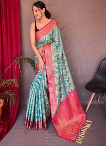 Garb These Party Wear Saree With Blouse in Fine Colored.These Saree And Blouse is Fabricated On Tissue Silk.Its Beautified With Weavon Jari & Multy Color Designer.