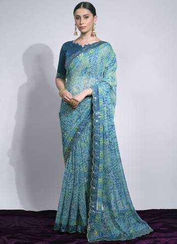 Garb These Fancy Saree in Fine Colored.These Saree Are Chiffon And Blouse is Mono Banglori Fabricated.Its Beautified With Foil Printed, Embroidery Work Border Lace.