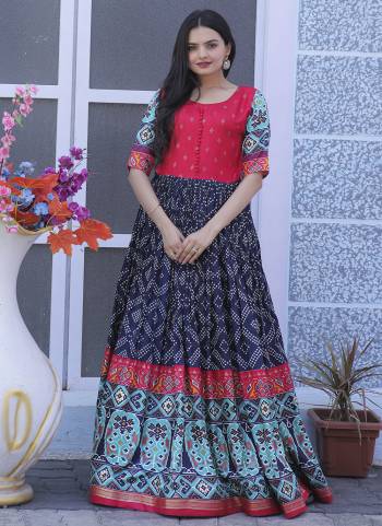 Attrective Looking These Beautiful Looking Readymade Gown.These Gown is Fabricated On Dola Silk.Its Beautified With Designer Patola Foil Printed.