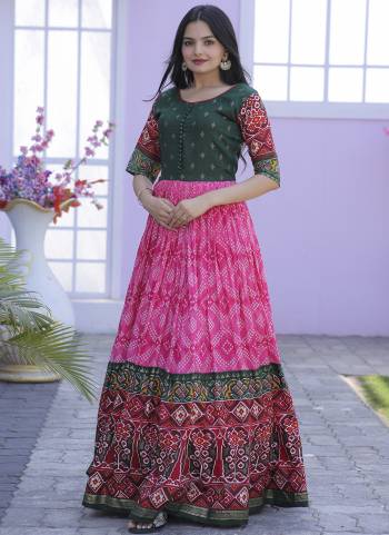 Attrective Looking These Beautiful Looking Readymade Gown.These Gown is Fabricated On Dola Silk.Its Beautified With Designer Patola Foil Printed.