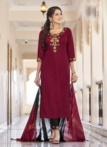 Grab These Beautiful Looking Readymade Suits With Dupatta.These Suit is Fabricated On Top Are Viscose And Bottom Are Rayon And Fancy Fabric Dupatta .Its Beautified With Wevon Dobby Designer With Embroidery Work.