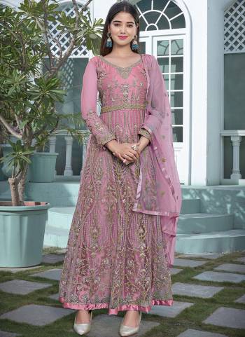 Attrective Looking These Anarkali Suit in Fine Colored Pair With Bottom And Dupatta.These Top And Dupatta Are Fabricated On Butterfly Net Pair With Japan Satin Bottom And  Inner.Its Beautified With Heavy Designer Embroidery Work.