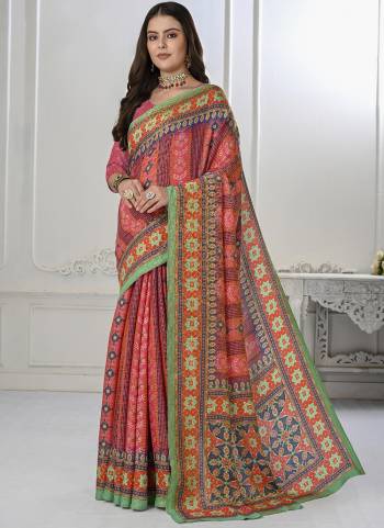 Garb These Designer Party Wear Saree in Fine Colored.These Saree And Blouse is Fabricated On Fancy Natural Silk Pair.Its Beautified With Wevon Jari With Digital Printed.