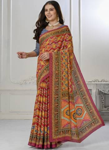 Garb These Designer Party Wear Saree in Fine Colored.These Saree And Blouse is Fabricated On Fancy Natural Silk Pair.Its Beautified With Wevon Jari With Digital Printed.