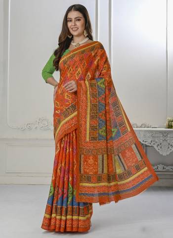 Garb These Designer Party Wear Saree in Fine Colored.These Saree And Blouse is Fabricated On Fancy Natural Silk Pair.Its Beautified With Wevon Jari With Digital Printed.