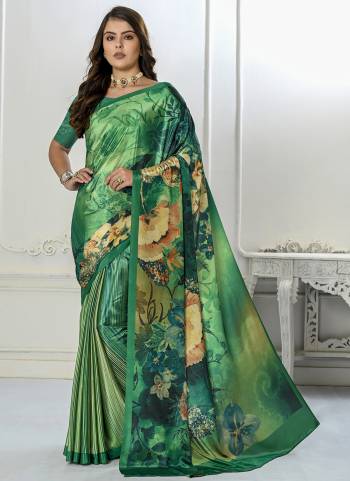 Garb These Designer Party Wear Saree in Fine Colored.These Saree And Blouse is Fabricated On Crepe Silk Pair.Its Beautified With Designer Digital Printed.