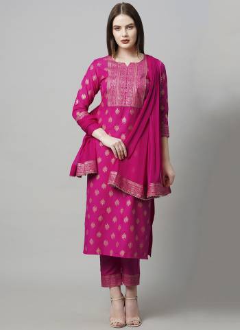 Grab This Readymade Suits In Fine Color Top And Bottom Are Rayon And Dupatta Are Georgette Fabricated Beautified With Printed Designer. It Is Light In Weight And Easy To Carry All Day Long. 